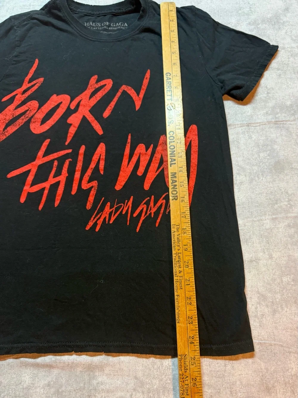 Lady Gaga Las Vegas Residency Born This Way Black Red Cotton T-Shirt Size S